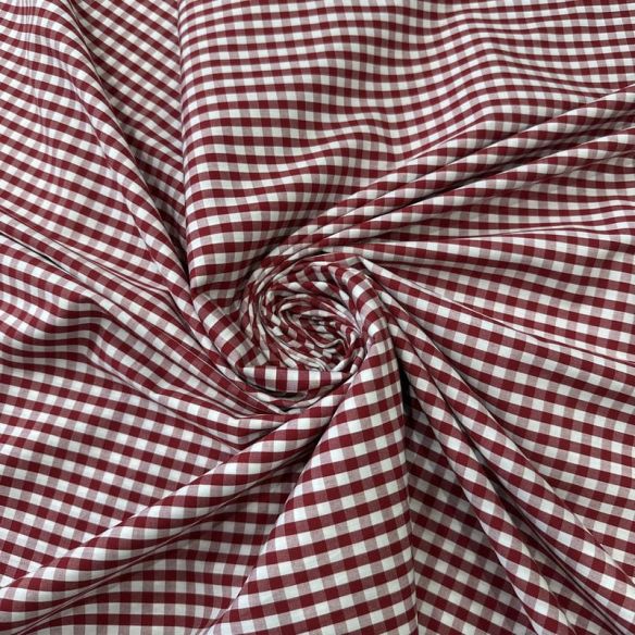 Tecido Tricoline Estampado Vichy Vermelho • Conexão Tecidos