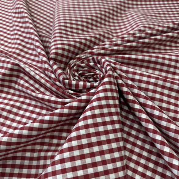 Tecido Tricoline Estampado Vichy Vermelho • Conexão Tecidos