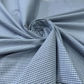 Tecido Tricoline Estampado Mini Xadrez Azul Claro • Conexão Tecidos 2