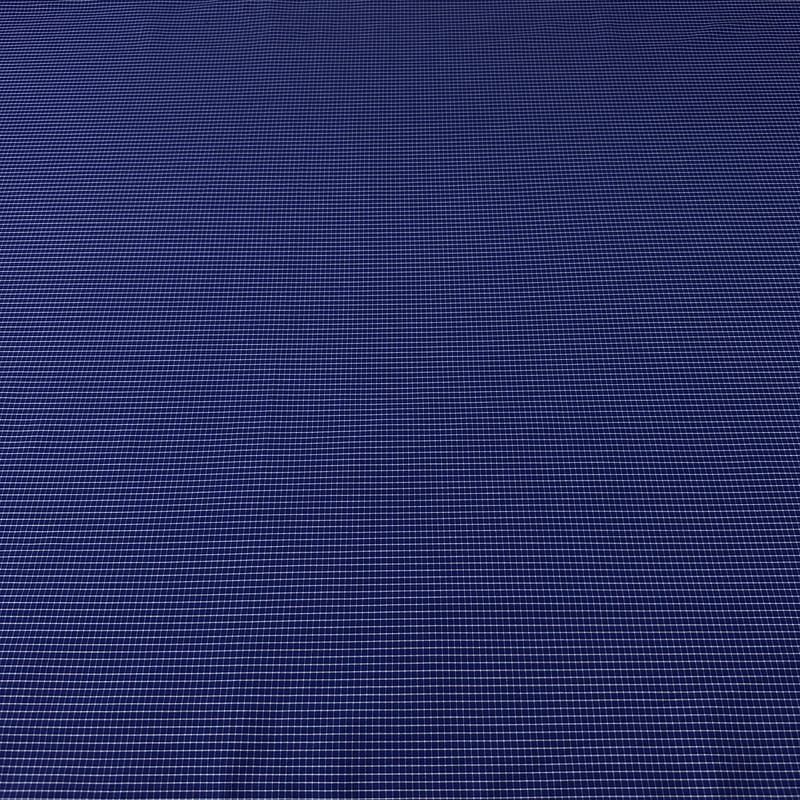 Tecido Tricoline Estampado Mini Xadrez Azul Marinho • Conexão Tecidos