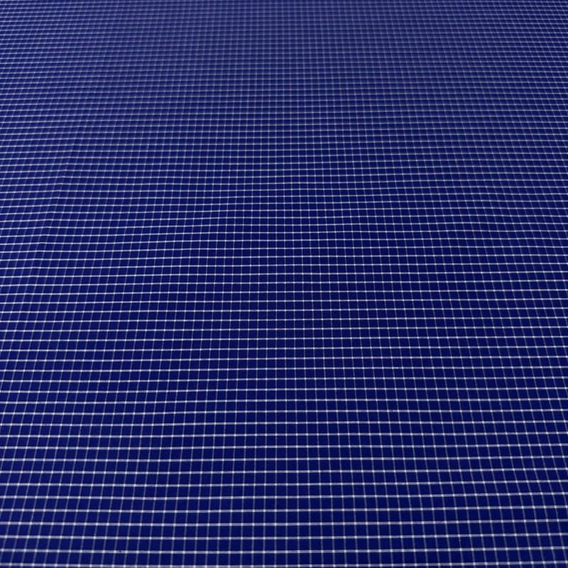 Tecido Tricoline Estampado Mini Xadrez Azul Marinho • Conexão Tecidos