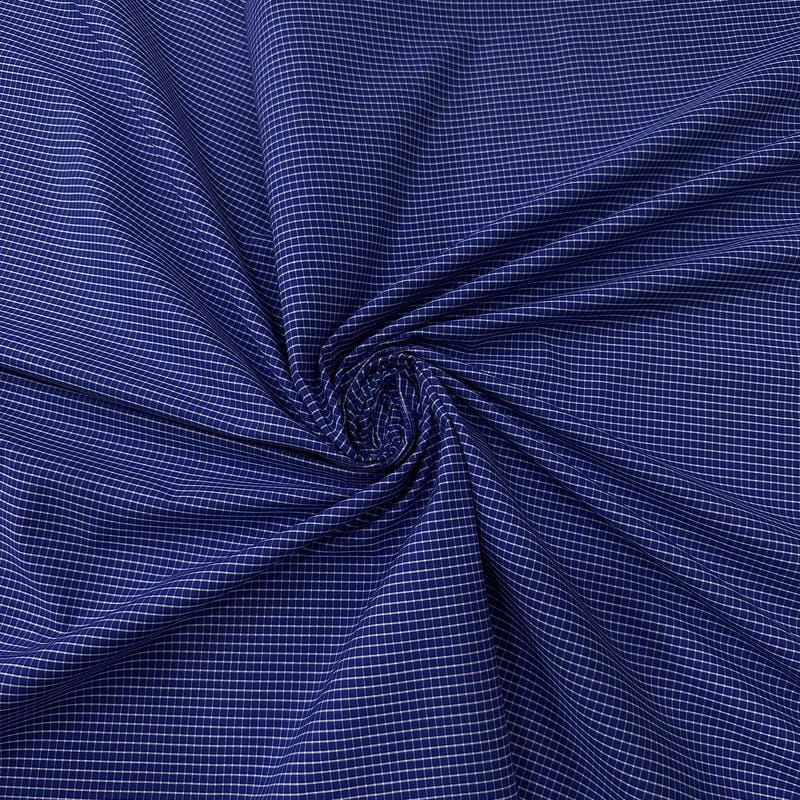 Tecido Tricoline Estampado Mini Xadrez Azul Marinho • Conexão Tecidos