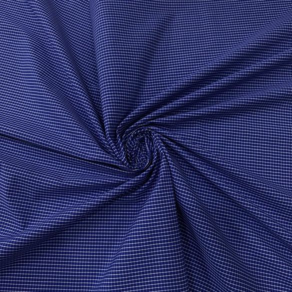 Tecido Tricoline Estampado Mini Xadrez Azul Marinho • Conexão Tecidos