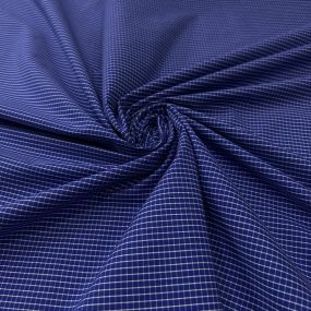 Tecido Tricoline Estampado Mini Xadrez Azul Marinho • Conexão Tecidos 2