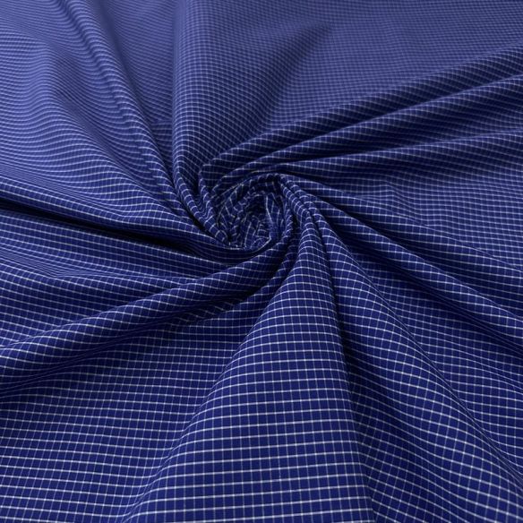 Tecido Tricoline Estampado Mini Xadrez Azul Marinho • Conexão Tecidos
