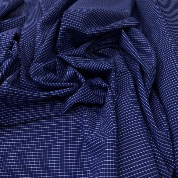 Tecido Tricoline Estampado Mini Xadrez Azul Marinho • Conexão Tecidos