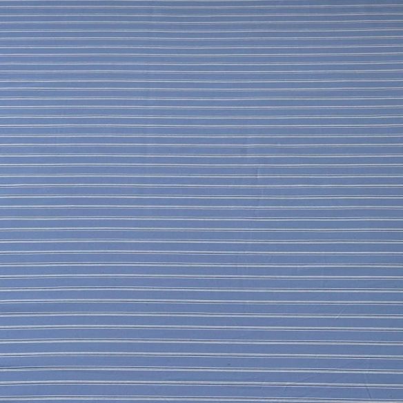 Tecido Tricoline Estampado Listrado Azul e Branco • Conexão Tecidos