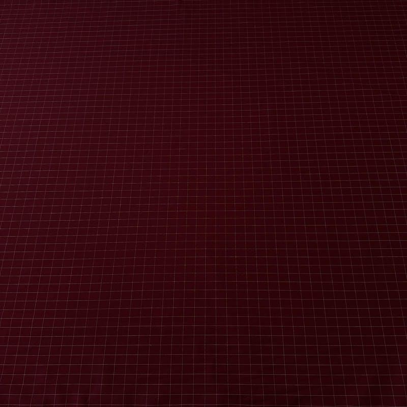 Tecido Tricoline Estampado Xadrez Fino Bordô • Conexão Tecidos
