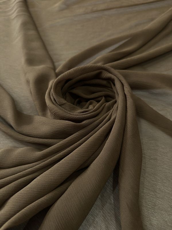 Tecido Chiffon De Seda Marrom Fendi Escuro • Conexão Tecidos