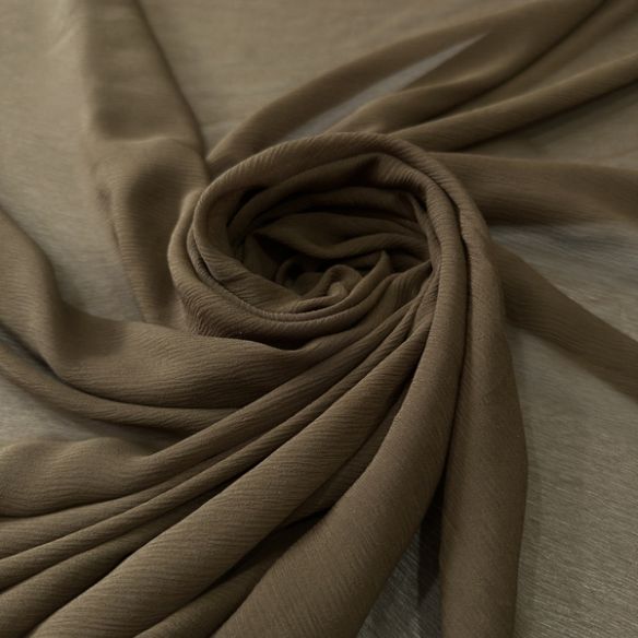 Tecido Chiffon De Seda Marrom Fendi Escuro • Conexão Tecidos