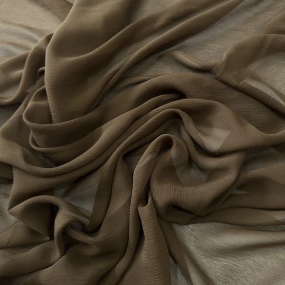 Tecido Chiffon De Seda Marrom Fendi Escuro • Conexão Tecidos