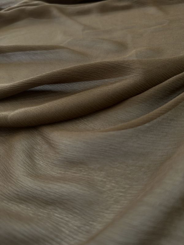 Tecido Chiffon De Seda Marrom Fendi Escuro • Conexão Tecidos