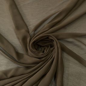 Tecido Chiffon De Seda Marrom Fendi Escuro • Conexão Tecidos
