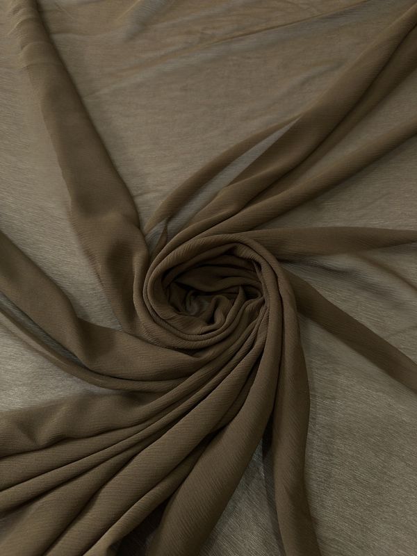 Tecido Chiffon De Seda Marrom Fendi Escuro • Conexão Tecidos