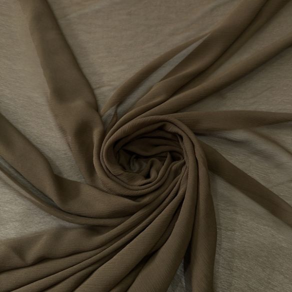 Tecido Chiffon De Seda Marrom Fendi Escuro • Conexão Tecidos
