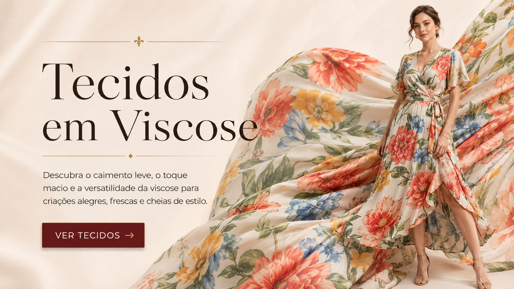 Tecido Viscose Estampada